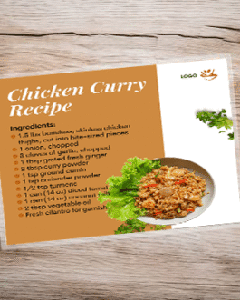Laminated Menu (horizontal )